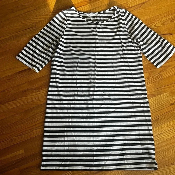 Basic Editions Dresses & Skirts - Blue and white striped T-shirt dress